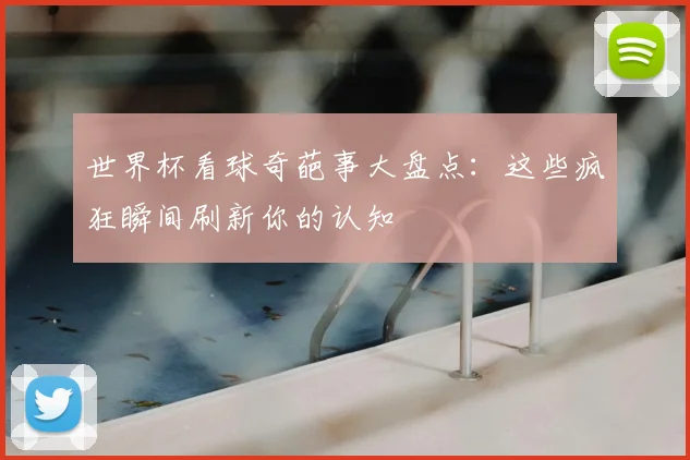 世界杯看球奇葩事大盘点：这些疯狂瞬间刷新你的认知